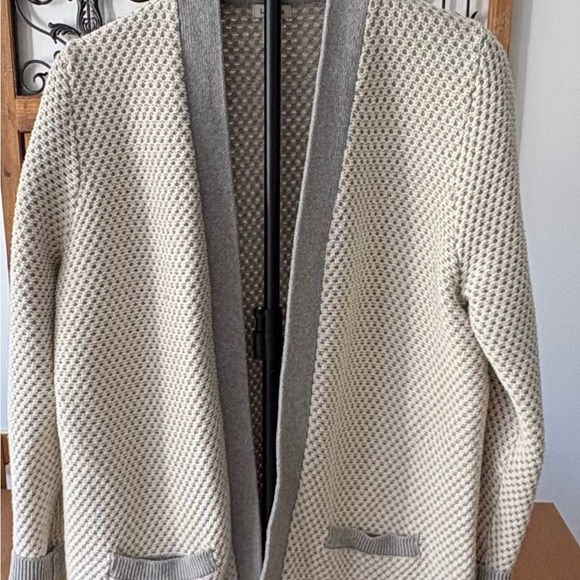 L.L. Bean Sweaters - L.L. Bean Cream and Gray Women's Cardigan